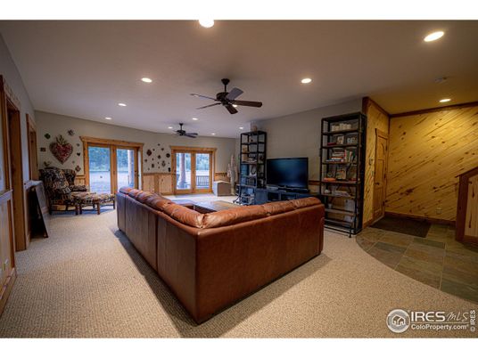 Interior, Living room, Recessed Lighting, Wooden Walls
