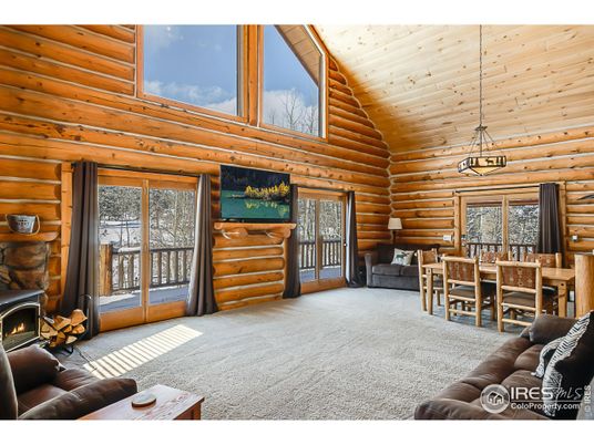 Dining room, Fireplace, Interior, Living room, Pendant Lights, Wooden Ceilings, Wooden Walls