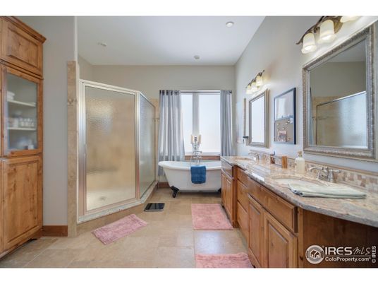 Bathroom, Dual Sink Vanities, Free Standing Baths, Glass Shower, Interior, Recessed Lighting