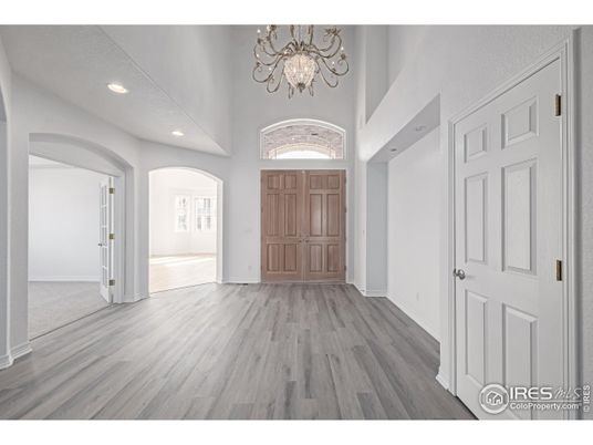 Chandelier, Interior, Recessed Lighting, Wood Texture Flooring