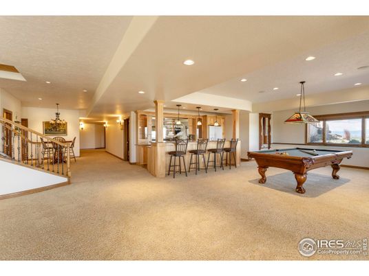 Billiard Table, Game Room, Interior, Pendant Lights, Recessed Lighting