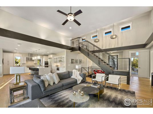 Interior, Kitchen, Living room, Pendant Lights, Recessed Lighting, Wood Texture Flooring