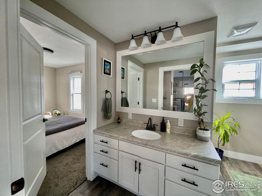 Bathroom, Dual Sink Vanities, Interior, Wood Texture Flooring
