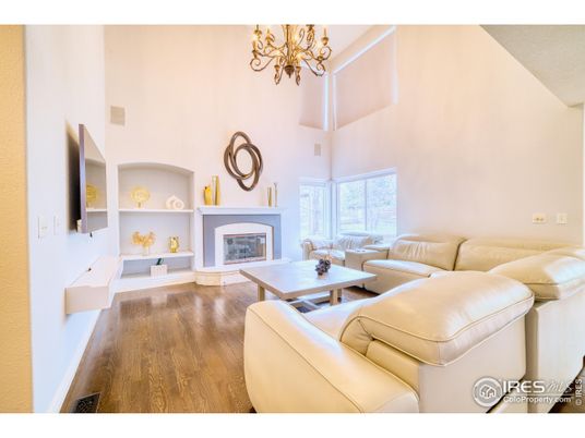 Chandelier, Fireplace, Interior, Living room, Wood Texture Flooring