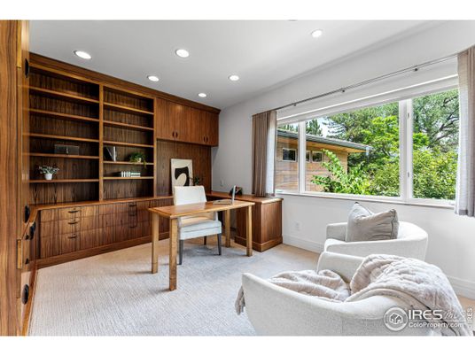 Home Office, Interior, Recessed Lighting, Wooden Walls