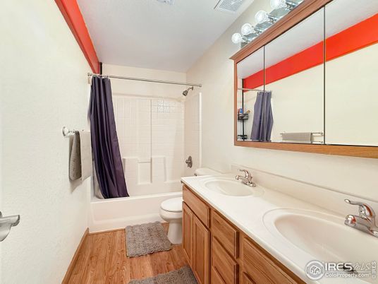 Bathroom, Dual Sink Vanities, Interior, Wood Texture Flooring