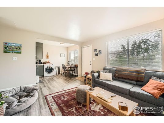 Dining room, Interior, Living room, Washer, Wood Texture Flooring