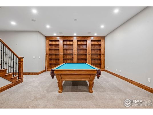 Billiard Table, Game Room, Interior, Recessed Lighting