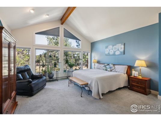 Bedroom, Interior, Recessed Lighting, Wooden Beams