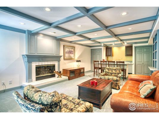 Dining room, Fireplace, Interior, Living room, Recessed Lighting