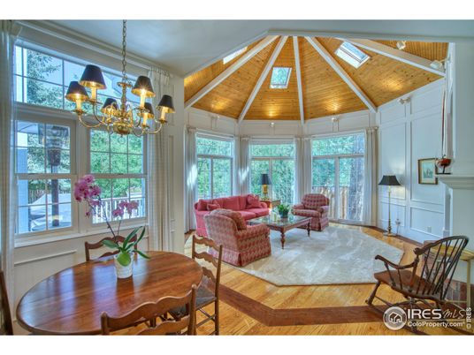 Chandelier, Dining room, Interior, Living room, Sun Room, Wooden Ceilings, Wood Texture Flooring