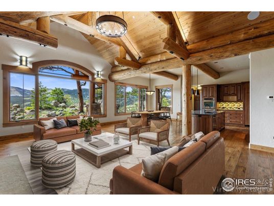 Dining room, Interior, Kitchen, Living room, Pendant Lights, Wooden Beams, Wooden Ceilings, Wood Texture Flooring