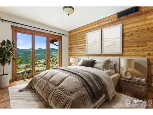 Bedroom, Interior, Wood Texture Flooring, Wooden Walls