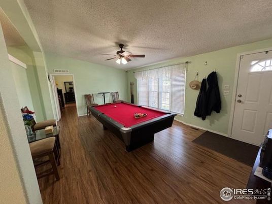 Billiard Table, Game Room, Interior, Wood Texture Flooring