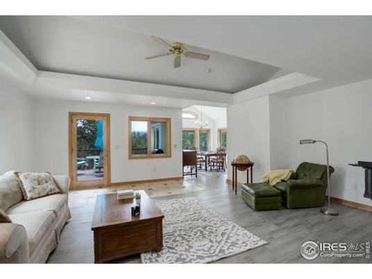 Dining room, Interior, Living room, Recessed Lighting, Wood Texture Flooring