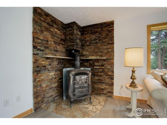 Fireplace, Interior, Stone Walls, Wood Texture Flooring, Wooden Walls
