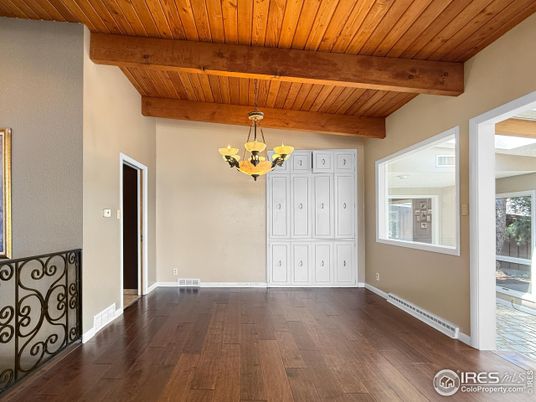 Chandelier, Empty room, Interior, Wooden Beams, Wooden Ceilings, Wood Texture Flooring