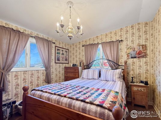 Bedroom, Chandelier, Interior