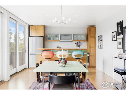 Dining room, Interior, Kitchen, Recessed Lighting, Wood Texture Flooring