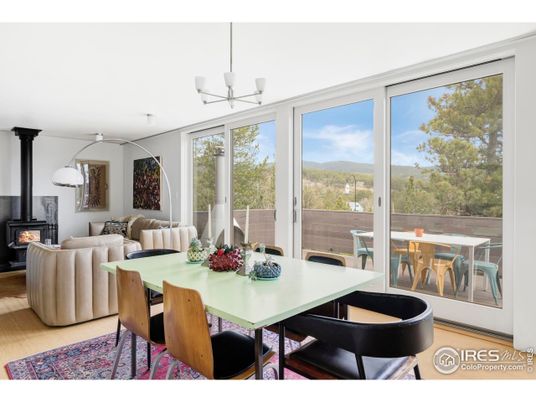 Dining room, Fireplace, Interior, Living room, Pendant Lights, Wood Texture Flooring