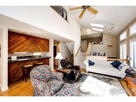 Interior, Kitchen, Living room, Recessed Lighting, Wood Texture Flooring
