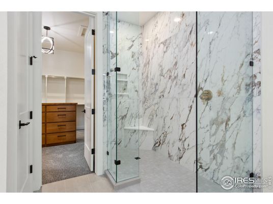 Bathroom, Glass Shower, Interior, Marble Walls