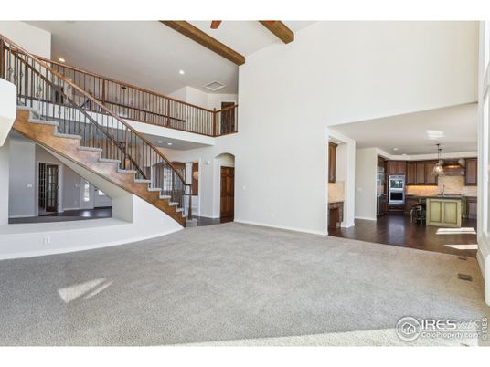 Interior, Kitchen, Pendant Lights, Recessed Lighting, Stainless Steel Appliances, Wooden Beams, Wood Texture Flooring