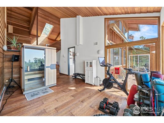Fitness Equipment, Interior, Wooden Ceilings, Wood Texture Flooring
