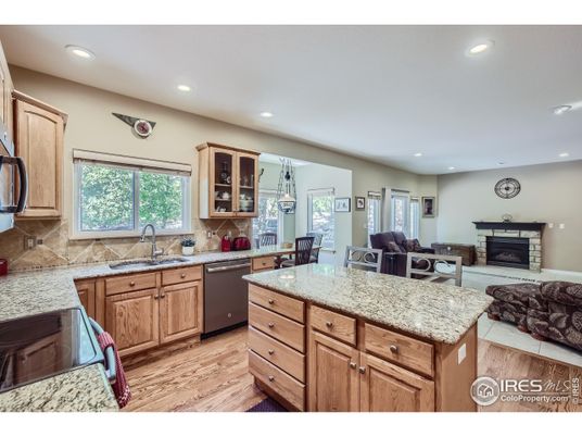 Dining room, Fireplace, Interior, Kitchen, Living room, Recessed Lighting