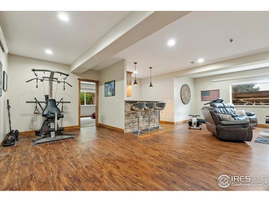 Fitness Equipment, Interior, Pendant Lights, Recessed Lighting, Wood Texture Flooring