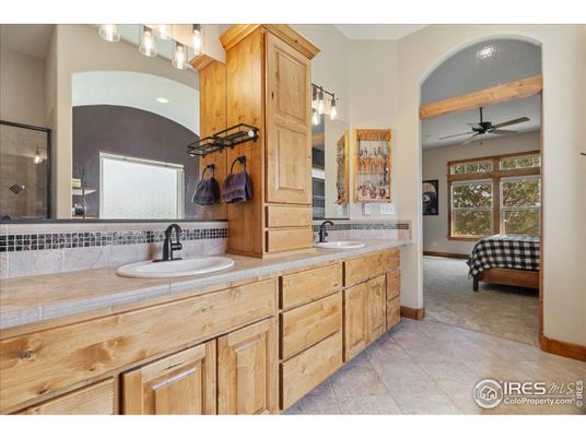 Bathroom, Dual Sink Vanities, Interior, Tile Countertops