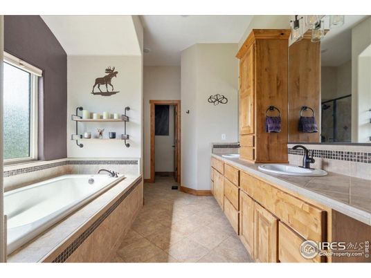 Bathroom, Dual Sink Vanities, Interior, Tile Countertops