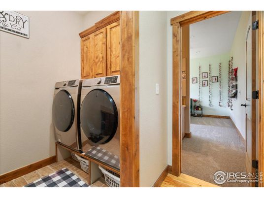 Interior, Washer, Wood Texture Flooring