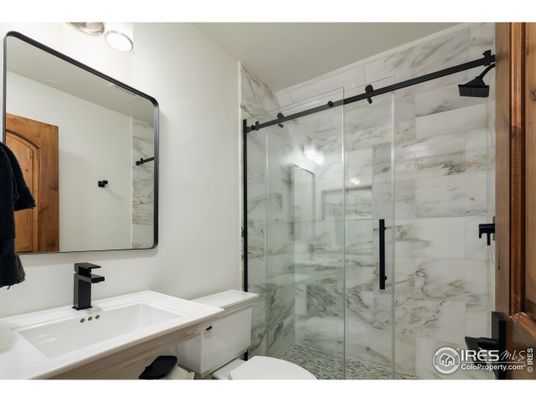 Bathroom, Glass Shower, Interior, Marble Walls