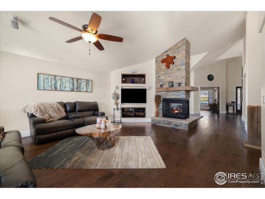Fireplace, Interior, Living room, Stone Walls, Wood Texture Flooring