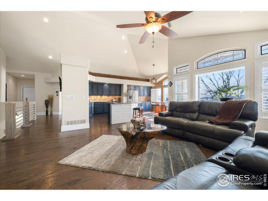 Interior, Kitchen, Living room, Pendant Lights, Recessed Lighting, Wood Texture Flooring