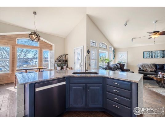 Interior, Kitchen, Pendant Lights, Wood Texture Flooring