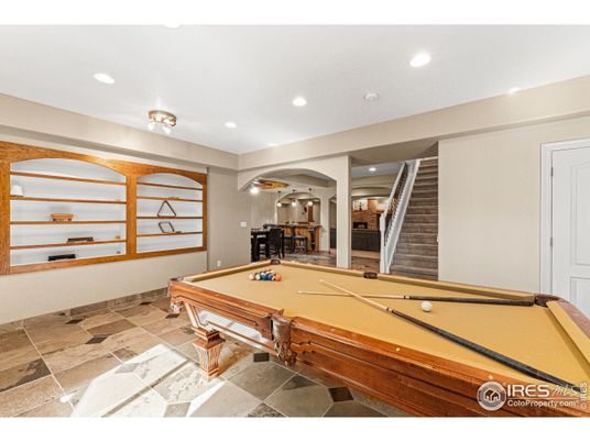 Billiard Table, Game Room, Interior, Recessed Lighting