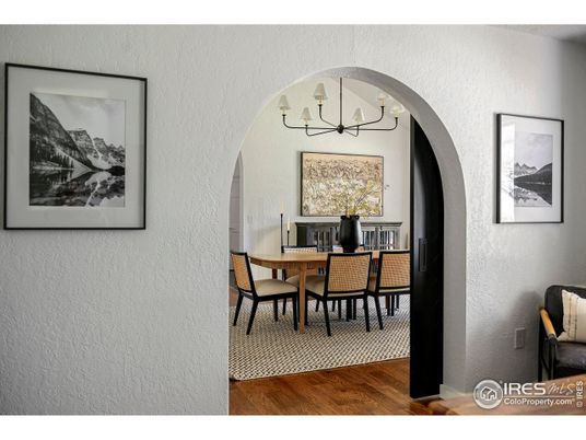 Chandelier, Dining room, Interior, Wood Texture Flooring