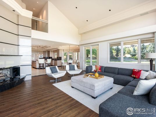 Dining room, Fireplace, Interior, Kitchen, Living room, Pendant Lights, Recessed Lighting, Wood Texture Flooring