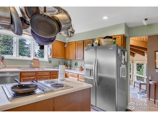 Interior, Kitchen, Recessed Lighting, Stainless Steel Appliances, Wooden Beams, Wooden Ceilings