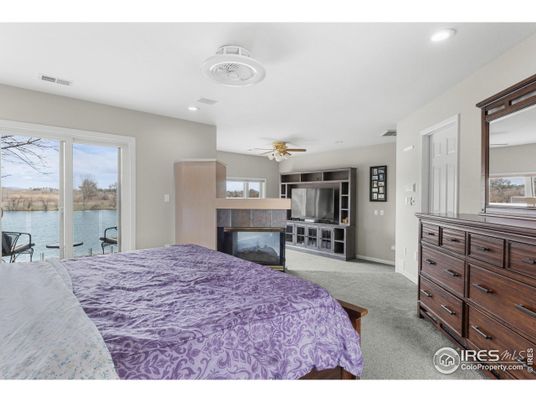 Bedroom, Fireplace, Interior, Recessed Lighting, Water