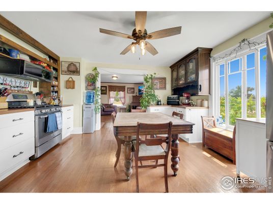 Dining room, Fireplace, Interior, Wood Texture Flooring