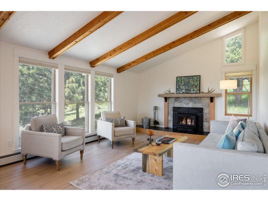 Fireplace, Interior, Living room, Wooden Beams, Wood Texture Flooring