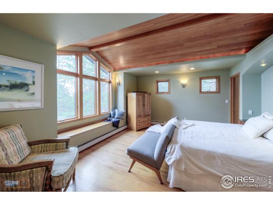 Bedroom, Interior, Recessed Lighting, Wooden Ceilings, Wood Texture Flooring