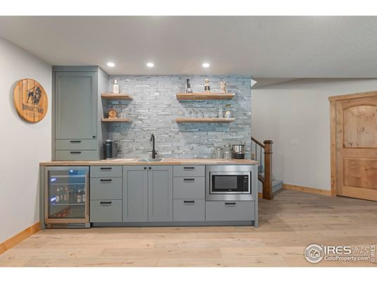 Interior, Kitchen, Recessed Lighting, Stainless Steel Appliances, Stone Walls, Wood Texture Flooring