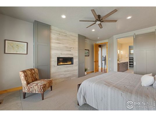Bedroom, Fireplace, Interior, Recessed Lighting