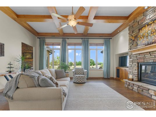 Fireplace, Interior, Living room, Stone Walls, Wooden Beams, Wood Texture Flooring