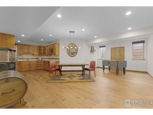 Game Room, Interior, Pendant Lights, Recessed Lighting, Wood Texture Flooring