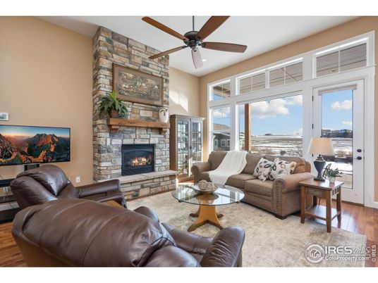Fireplace, Interior, Living room, Stone Walls, Wood Texture Flooring